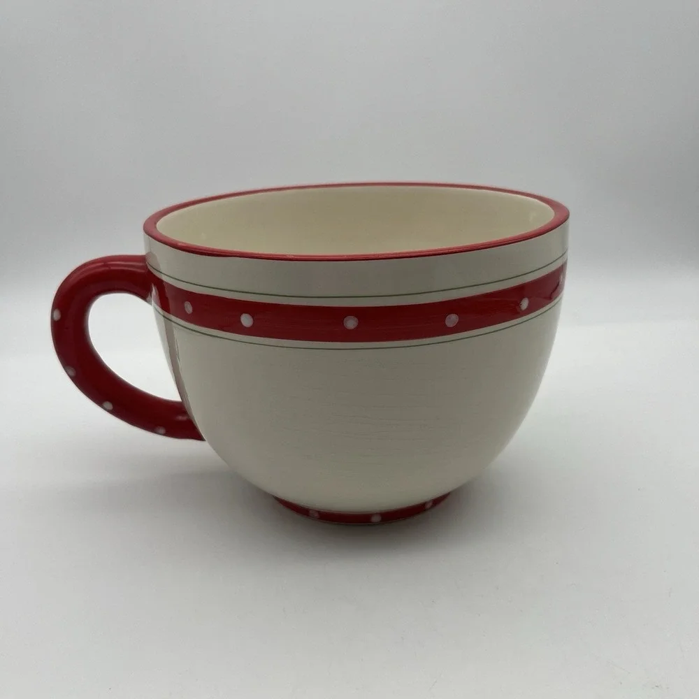 Target Be Merry Oversized Mug Christmas Decorative Bowl Red White Polka Dot 5in